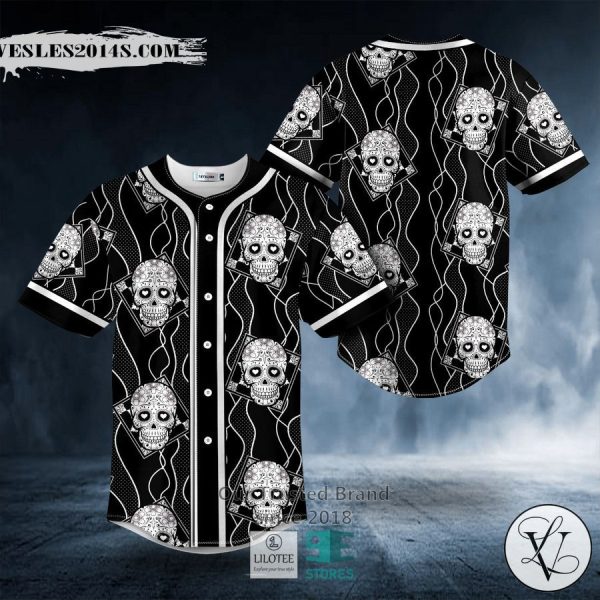 Tribal Pattern Of Sugar Skull Baseball Jersey