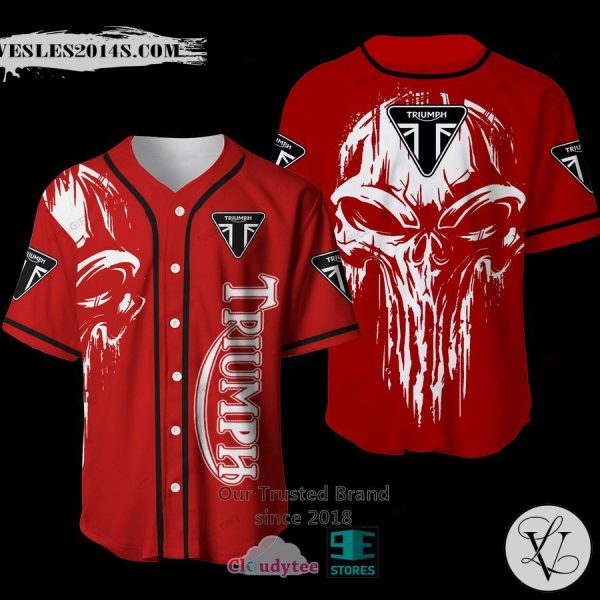 Triumph Punisher Skull red Baseball Jersey