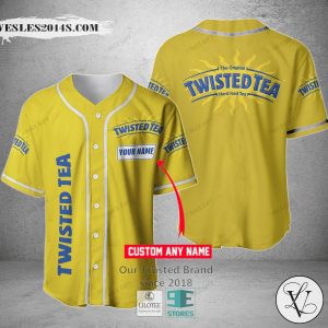 Twisted Tea Your Name Yellow Baseball Jersey