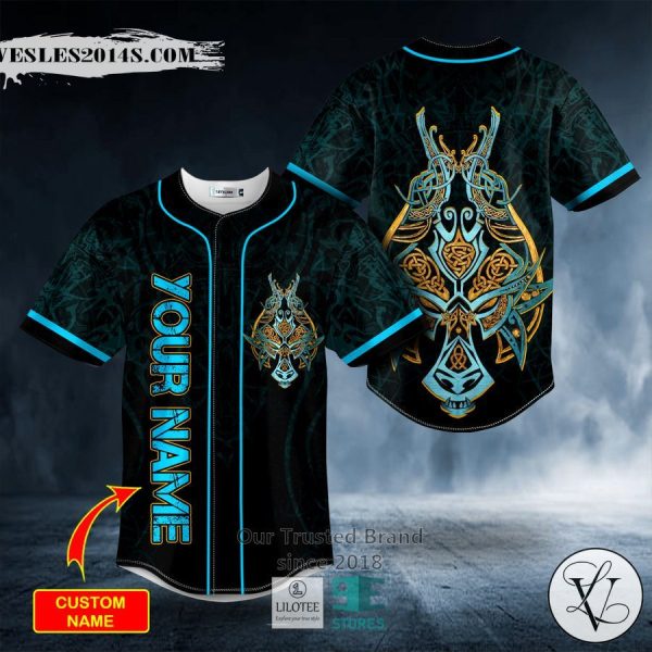 Ulfhednar King Viking Blue Tattoo Custom Baseball Jersey