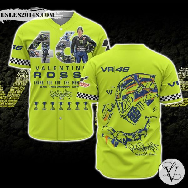 Valentino Rossi Vr46 Baseball Jersey 280122