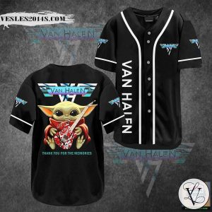 Van Halen Baby Yoda Baseball Jersey Shirt