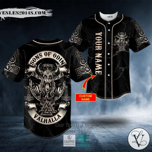 Viking Son Of Odin Till Valhalla Custom Baseball Jersey
