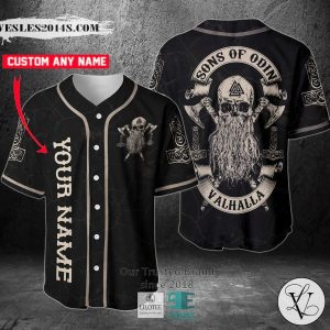 Viking Son Of Odin Valhalla Skull Baseball Jersey