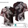 Viking Tattoo Dragon Red White Custom Name Baseball Jersey
