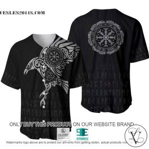 Vikings Odin Raven Hugin Munin Custom Name Baseball Jersey