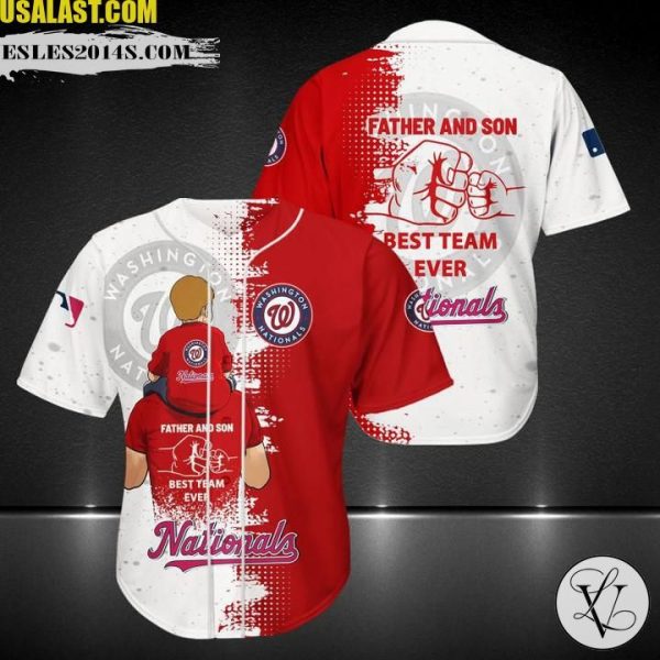 Washington Nationals Father And Son Team Baseball Jersey Shirt