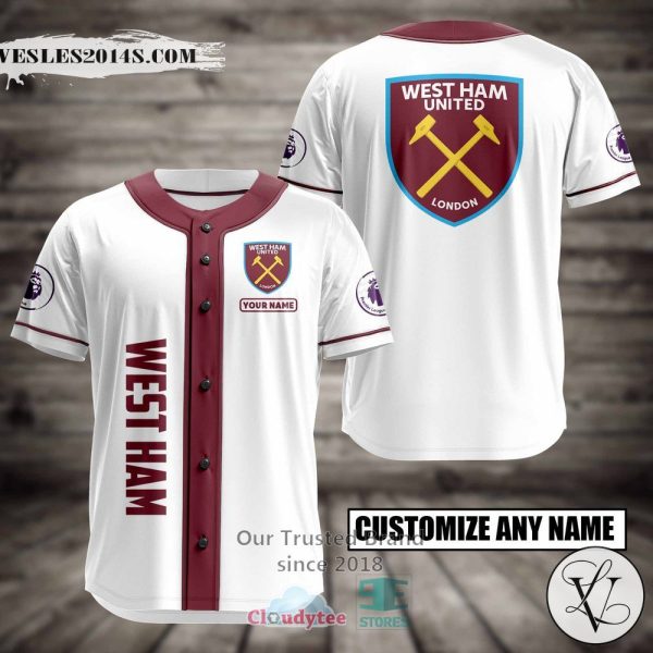 West Ham United London Custom Name Baseball Jersey Shirt