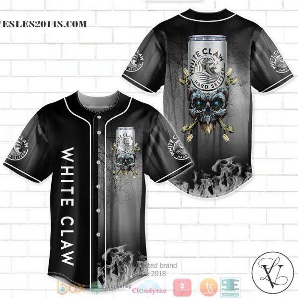 White Claw Flame Skull Baseball Jersey