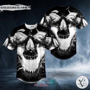 White Ghost Skull Baseball Jersey