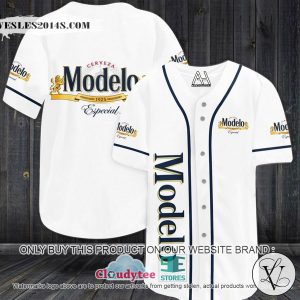 White Modelo Negra Baseball Jersey