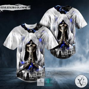 White Wings Grim Reaper Praying Custom Baseball Jersey