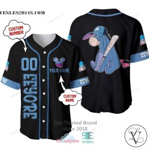 Winnie The Pooh Eeyore Cute Personalized Baseball Jersey Shirt