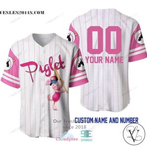 Winnie The Pooh Piglet Custom Name Baseball Jersey Shirt