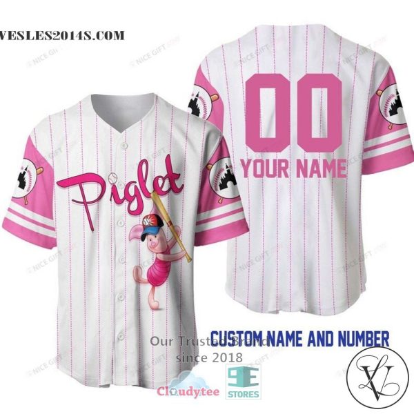Winnie The Pooh Piglet Custom Name Baseball Jersey Shirt