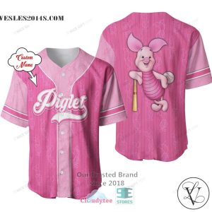 Winnie The Pooh Piglet Cute Custom Name Baseball Jersey Shirt