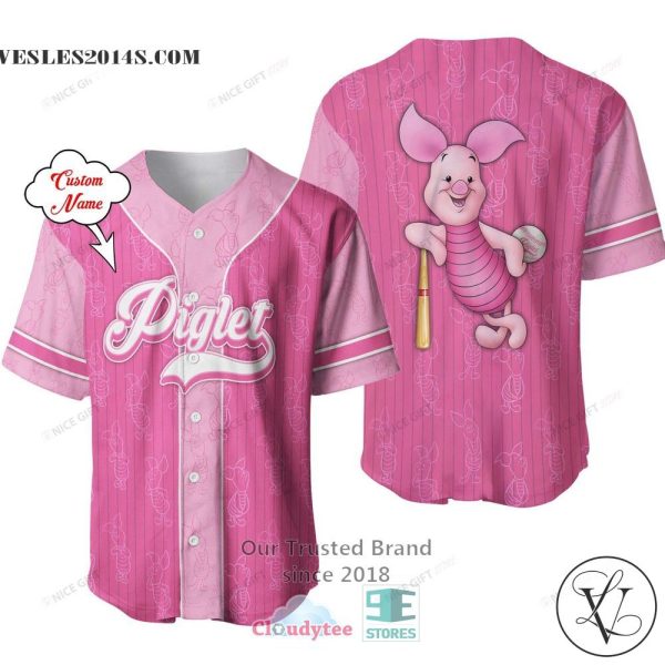 Winnie The Pooh Piglet Cute Custom Name Baseball Jersey Shirt