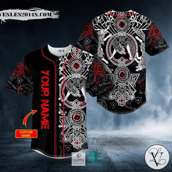 Wolf La Main De Gloire Viking Tattoo Custom Baseball Jersey