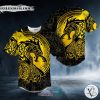 Yellow Viking Wolf Tattoo Baseball Jersey