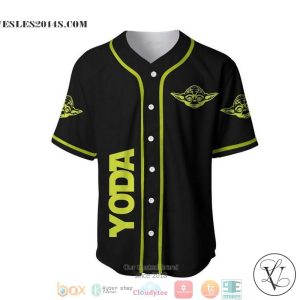 Yoda Star Wars Floating Black Baseball Jersey