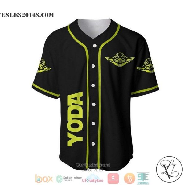 Yoda Star Wars Floating Black Baseball Jersey